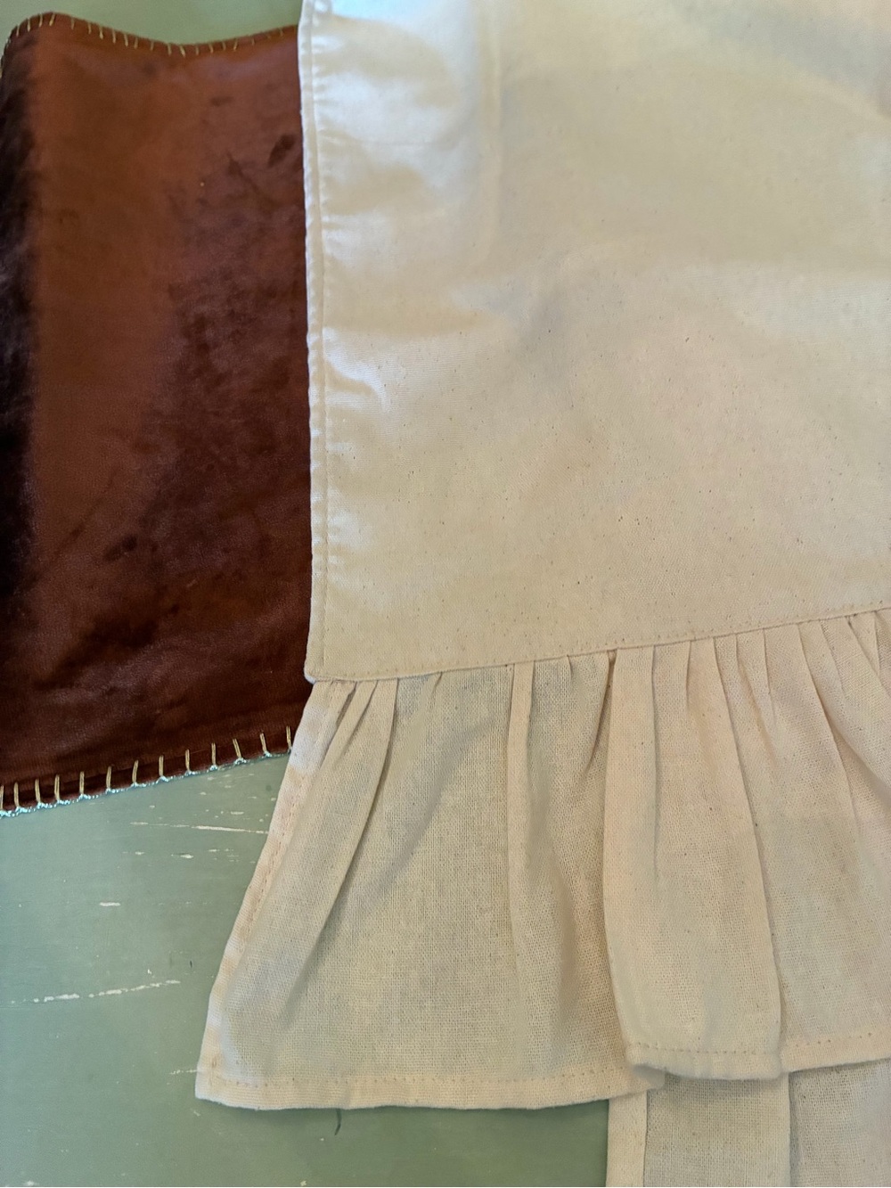 Handmade Cream Ruffled Curtain Panel - Picture 3 of 8